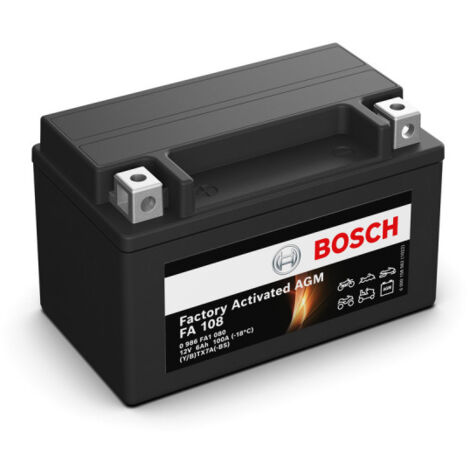 Batterie moto Bosch FA108 YTX7A-BS 12V 6AH 100A