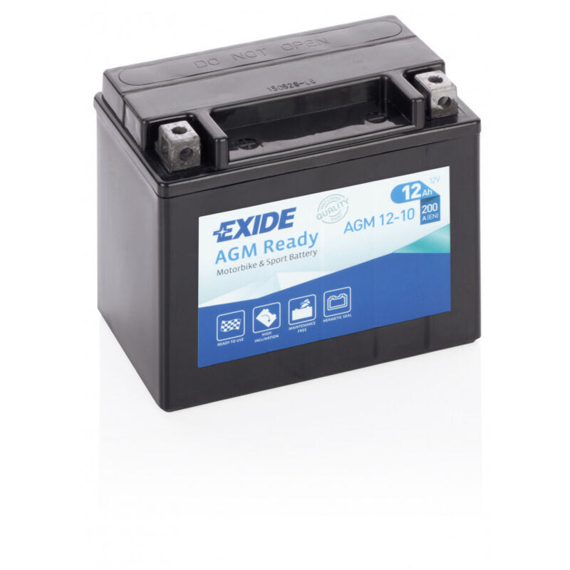 Exide - Batterie moto AGM12-10 YTX12-BS 12v 10ah 150A