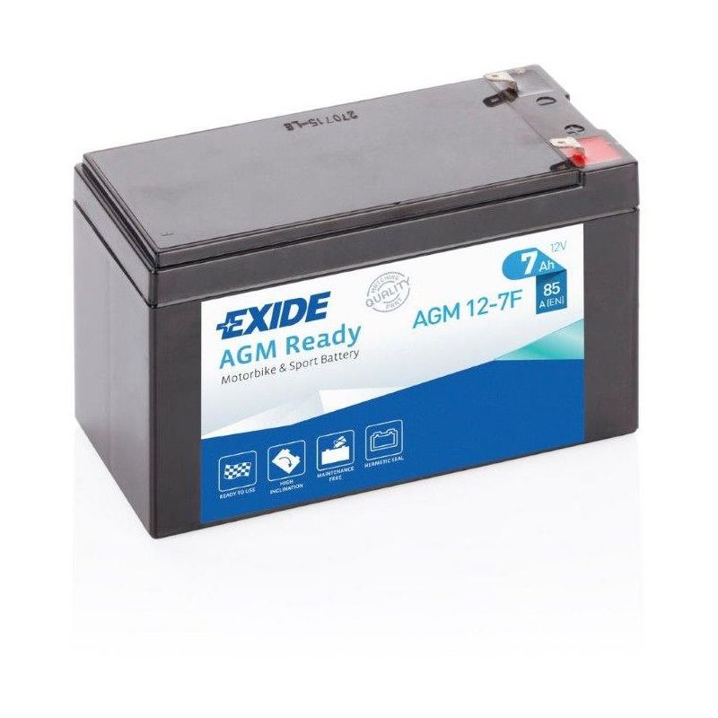 Exide - Batterie moto AGM12-7F 12v 7ah 90A