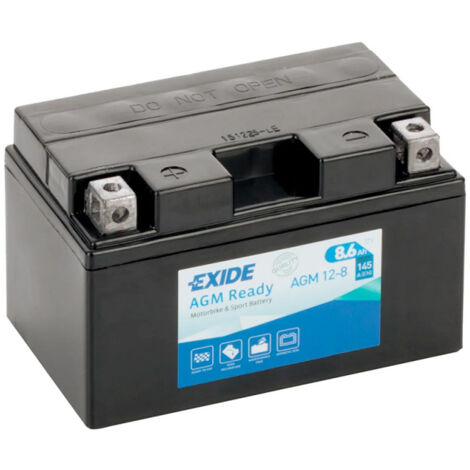 Batterie moto Exide AGM12-8 YTX9-BS YTZ10S 12v 8.6ah 145A