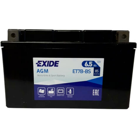 Batterie moto Exide ET7B-BS YT7B-BS 12v 6.5ah 85A