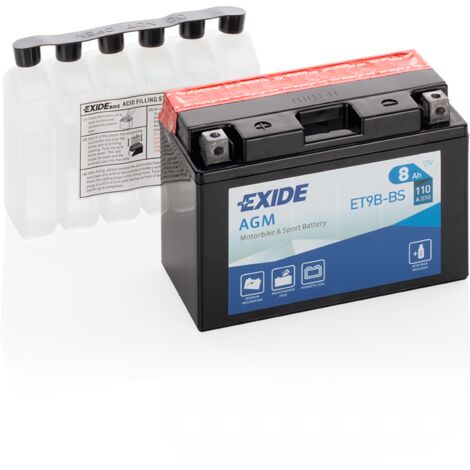 Batterie moto Exide ET9B-BS YT9B-BS 12v 8ah 110A