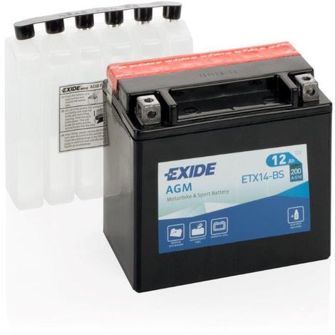 Batterie moto Exide ETX14-BS YTX14-BS 12v 12ah 200A