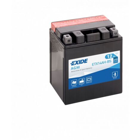 Batterie moto Exide ETX14AH-BS YTX14AH-BS 12v 12ah 210A