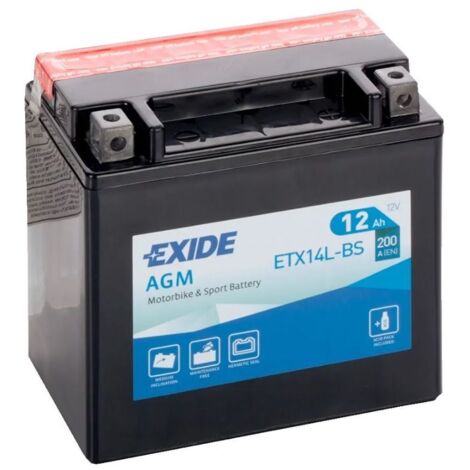 Batterie moto Exide ETX14L-BS YTX14L-BS 12v 12ah 200A
