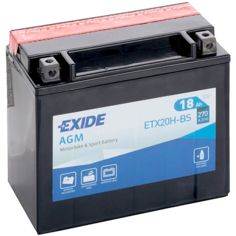 Batterie moto Exide ETX20H-BS YTX20H-BS 12v 18ah 270A