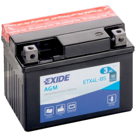 Batterie moto Exide ETX4L-BS YTX4L-BS 12v 3ah 50A