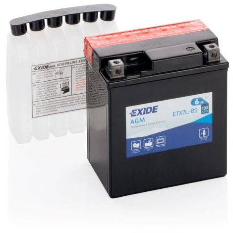 Batterie moto Exide ETX7L-BS YTX7L-BS 12v 6ah 80A