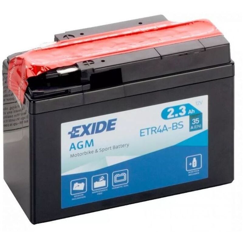 Exide - Batterie moto ETR4A-BS YTR4A-BS 12v 2.3ah 35A