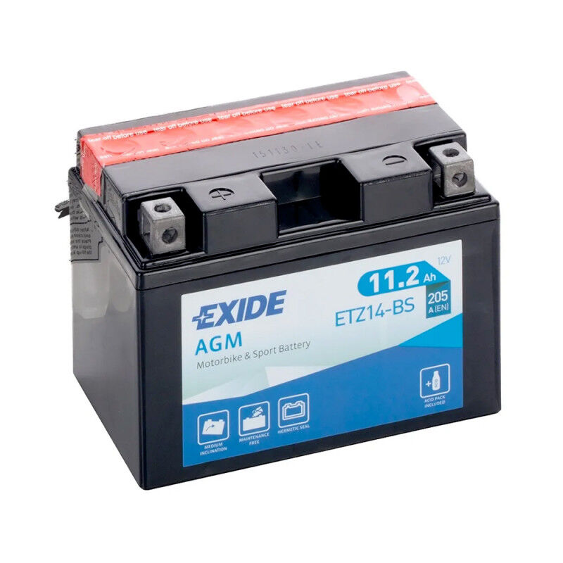 Exide - Batterie moto ETZ14-BS YTZ14-BS 12v 11.2ah 205A