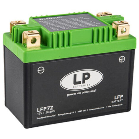 Batterie moto Landport Lithium LFP7Z 12.8v 2.4AH 150A YTX7A-BS YTZ7S YB9-B