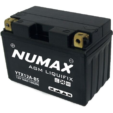 Batterie moto Numax Premium AGM YTX12A-BS 12V 10Ah 160A