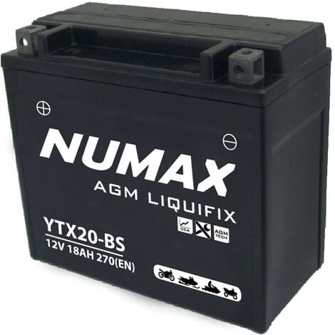 Batterie moto Numax Premium AGM YTX20-BS 12V 18Ah 270A