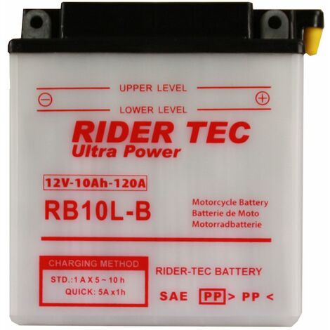 Batterie Moto Rb10l-b Conventionnelle 12v 10ah 120a Rider-tec