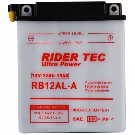 Batterie Moto Rb12al-a2 Conventionnelle 12v 12ah 150a Rider-tec
