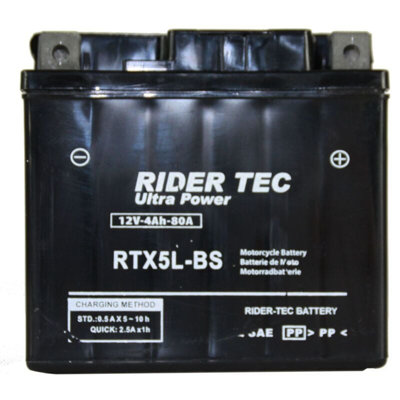 Batterie Moto Rtx5l-bs Sans Entretien 12v 4ah 80a Rider-tec