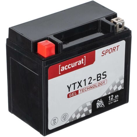 Batterie moto YTX12-BS 12Ah Gel Accurat 12V 180A 150 x 87 x 130 mm Quad