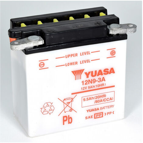 Batterie moto YUASA 12N9-3A 12V 9.5AH 80A