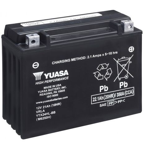 Batterie Moto Yuasa Agm Ytx24hl Bs 12v 21ah 350a