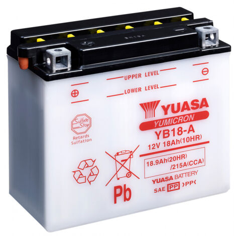 Batterie moto YUASA YB18-A 12V 18.9AH 215A