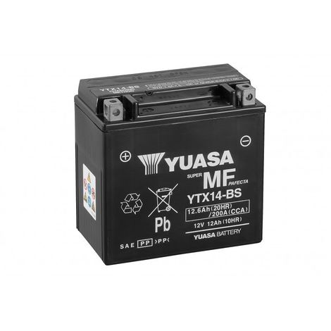 Yuasa - Batterie moto YUASA YTX14-BS 12V 12Ah