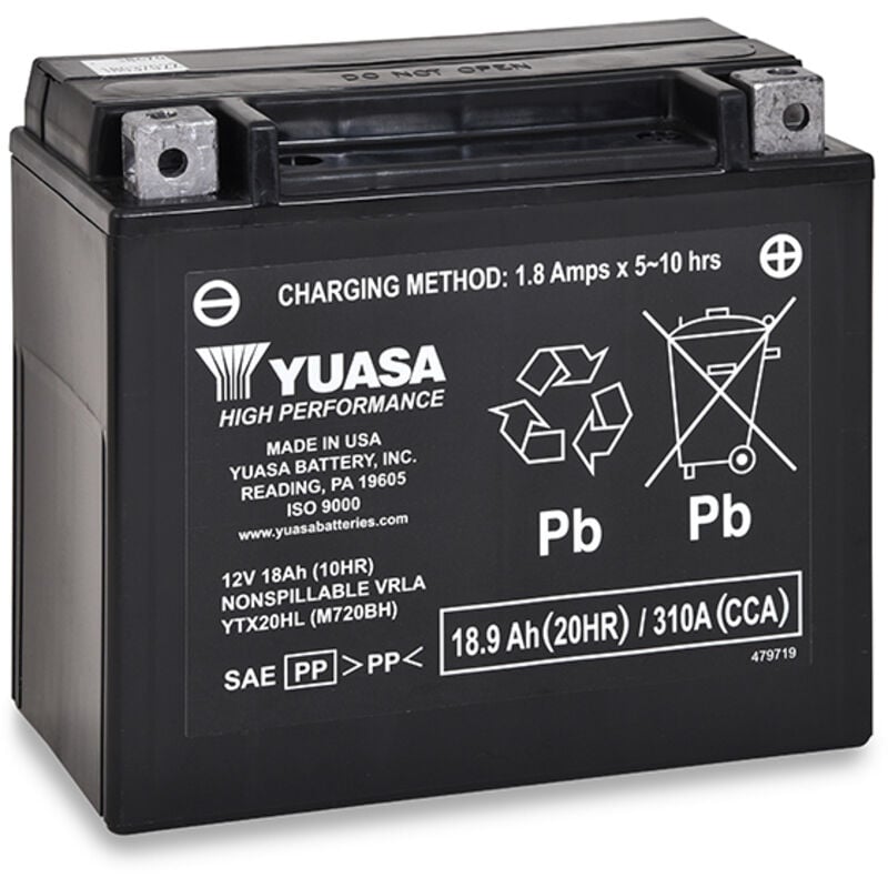 Yuasa - Batterie moto YTX20HL-BS 12V 18Ah