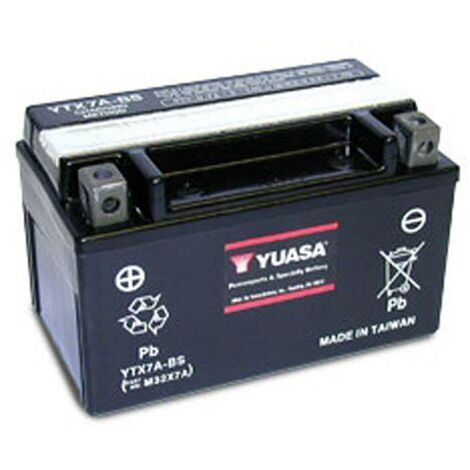 Batterie moto Yuasa YTX7A-BS étanche 12V / 6Ah