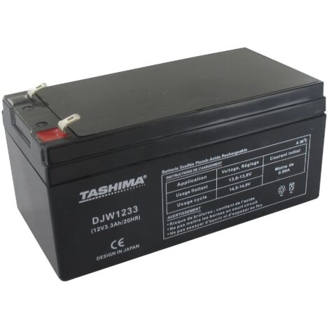 Batterie Motoculture Tashima 12v, 3,3a - L: 134, L: 67, H:61mm, + à Droite. Agm 100% étanche. Remplace Np2.8-12, Np3.2-12. - Bat
