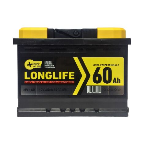 Batterie MV+ 60 Longlife - Norme DIN 60 Ah 12 V scelle'e prete a' l'emploi et certifie'e TUV