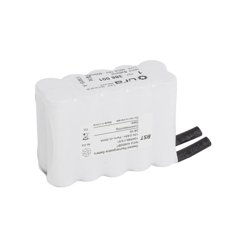 URA - Batterie Ni-Cd 12V 600mAh pour alarme incendie (386001)