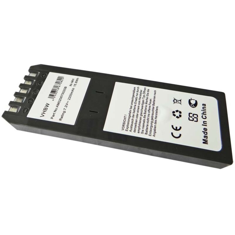 Vhbw - Batterie compatible avec Fluke 741, 743, 863, 865, 867, 741B, 743B, 867B oscilloscope, outil de mesure (2200mAh, 7,2V, NiMH)