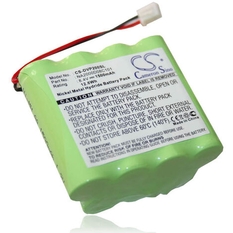 Batterie Ni-MH, vert, 1500mAh (8,4 V) pour Dual DAB 20. Remplace: NA2000D08C101.
