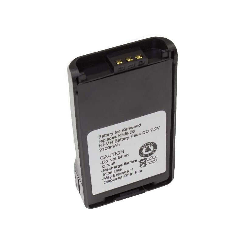 Batterie Ni-MH vhbw 2100mAh (7.2V) pour Talkie-Walkie Kenwood NX-220, NX-320 comme KNB-24L, KNB-25A, KNB-26, KNB-26N, KNB-35L, KNB-55L, KNB-56N.