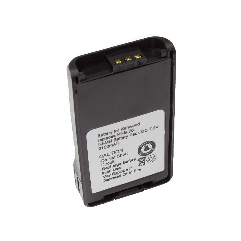 Batterie Ni-MH vhbw 2100mAh (7.2V) pour Talkie-Walkie Kenwood TK-2160, TK-2168 comme KNB-24L, KNB-25A, KNB-26, KNB-26N, KNB-35L, KNB-55L, KNB-56N.