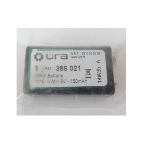Batterie NiMH 9V 150mAh pour alarme incendie URA 386021