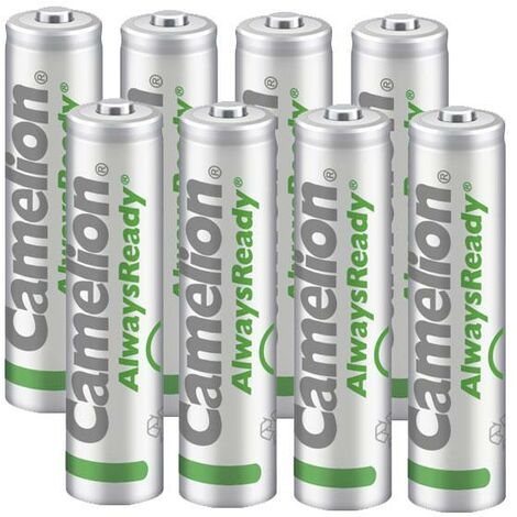 Batterie NiMH solaire AlwaysReady Micro (AAA) avec 600mAh - 8 pièces Camelion