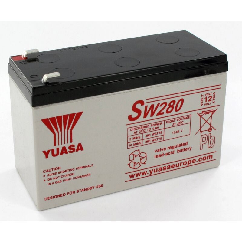 Yuasa - Batterie plomb-acide à courant de décharge élevé SW280 12 v 7 Ah 151 x 65 x 97,5 mm