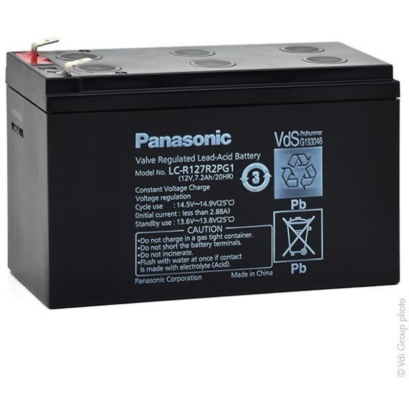 PANASONIC Batterie plomb AGM LC-R127R2PG1 12V 7.2Ah - Unit&eacute;(s)