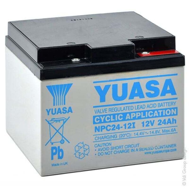 Yuasa - Batterie plomb agm NPC24-12I 12V 24Ah M5-F