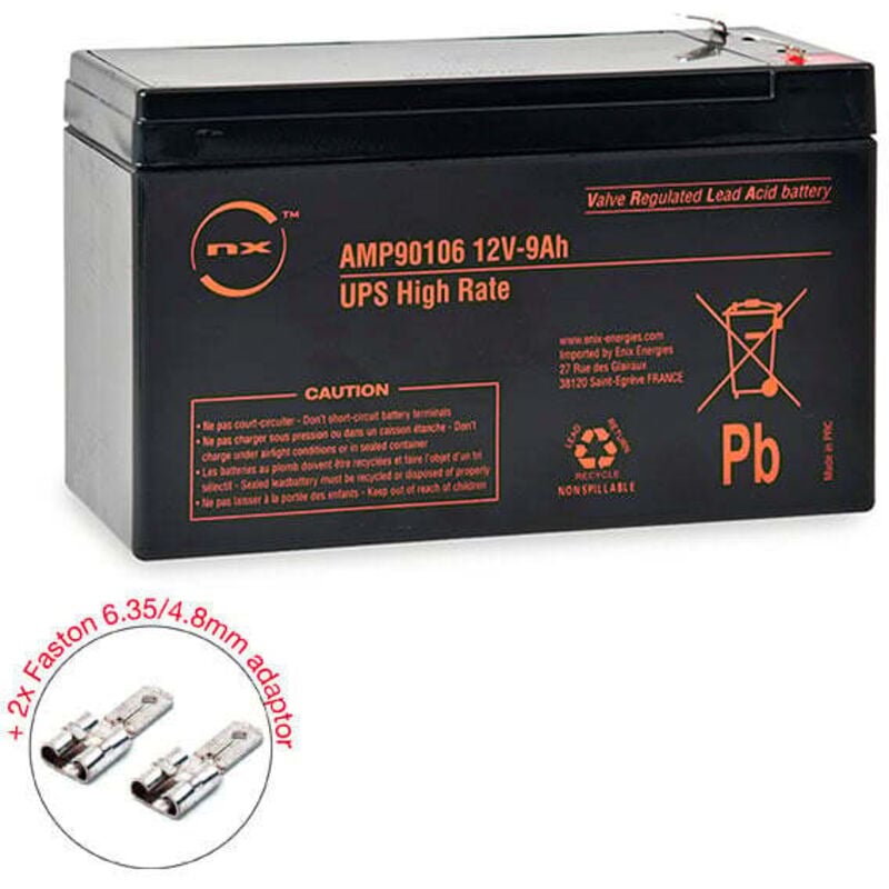Batterie onduleur (ups) 9-12 ups High Rate 12V 9Ah F4.8 - NX