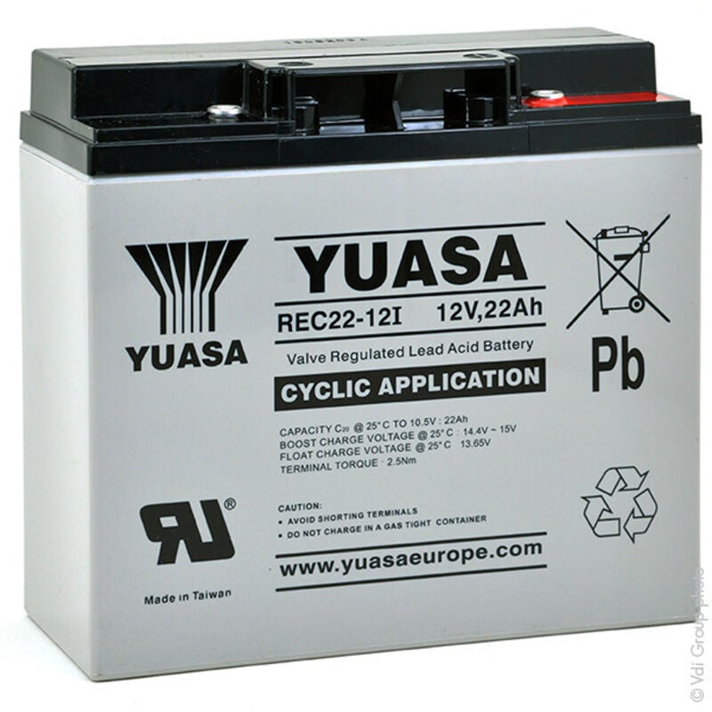 Yuasa - Batterie plomb agm REC22-12I 12V 22Ah M5-F
