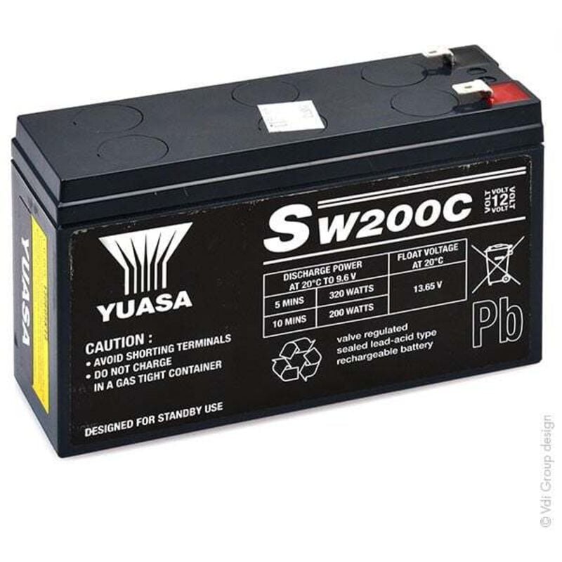 Yuasa - Batterie onduleur (ups) SW200C 12V 5.8Ah F6.35/F4.8