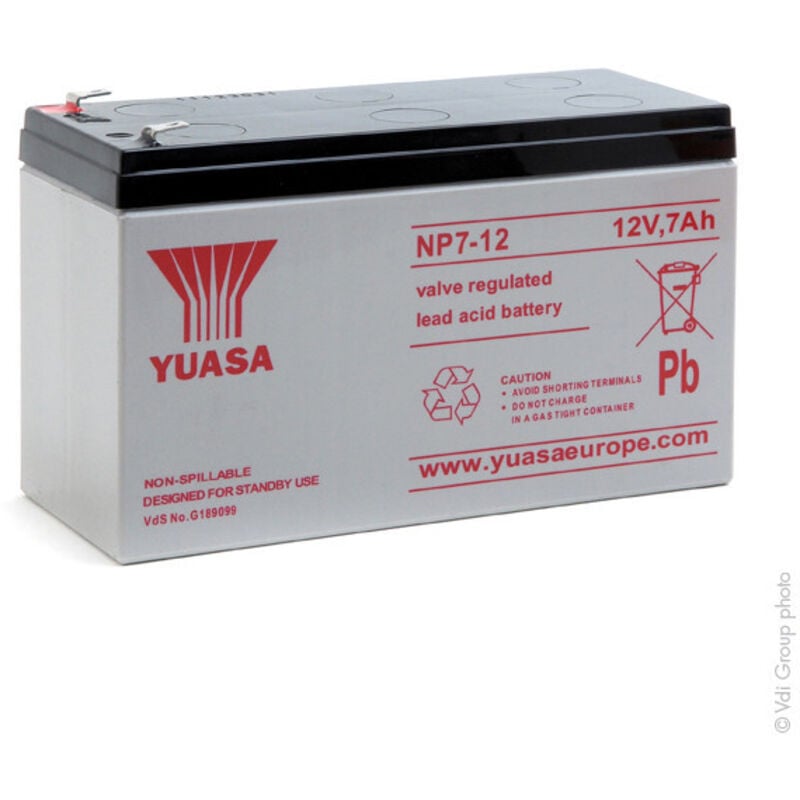 Yuasa - Batterie plomb agm NP7-12 12V 7Ah F4.8