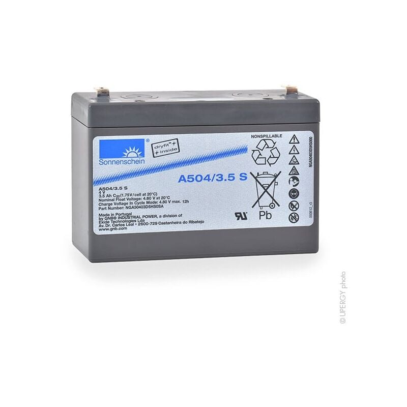 Sonnenschein - Batterie plomb etanche gel A504/3.5S 4V 3.5Ah F4.8