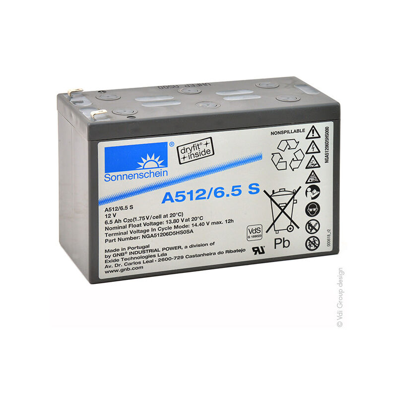 Sonnenschein - Batterie plomb etanche gel A512/6.5S 12V 6.5Ah F4.8