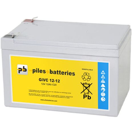 Batterie plomb étanche GiVC12-12 12V 12Ah pour chariot de golf