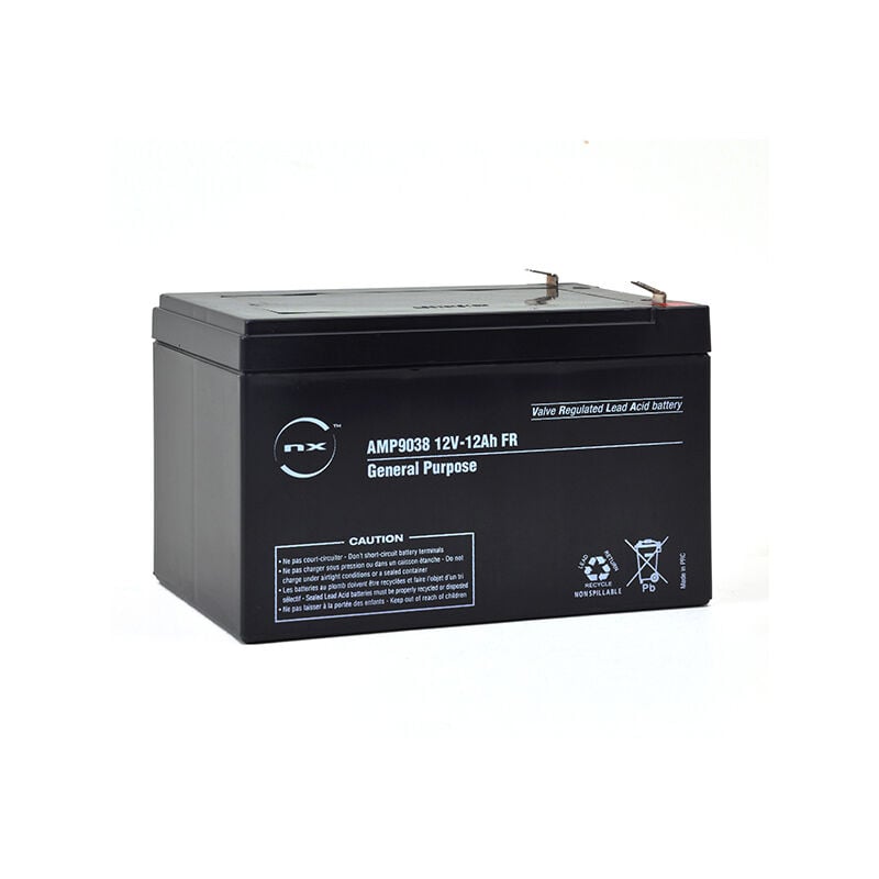 NX - Batterie plomb AGM NX 12-12 General Purpose FR 12V 12Ah F6.35