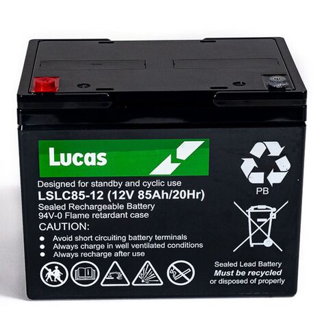 Batterie plomb étanche stationnaire 12V 85Ah LSLC8512 – Technologie AGM VRLA – Pour applications stationnaires et cycliques – Lucas