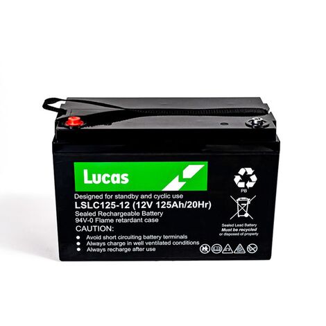 Batterie Plomb étanche Stationnaire et Cyclage Lucas VRLA AGM LSLC125-12 12V 125Ah.