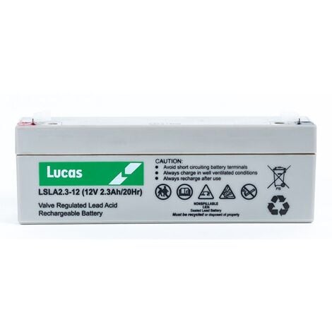 Batterie Plomb étanche Stationnaire Lucas VRLA AGM LSLA2.3-12 12V 2.3Ah.